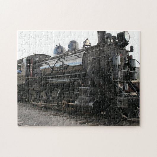  treinstuurmotor in zwart-wit legpuzzel (Horizontaal)