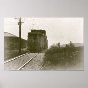 Treintrein op tractoren poster