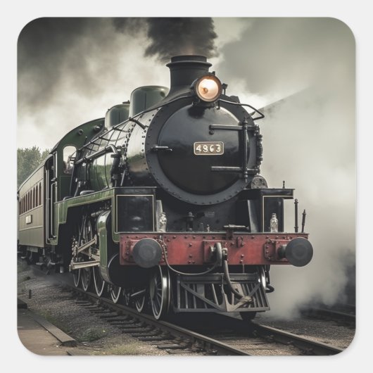Treintrein Vierkante Sticker (Voorkant)