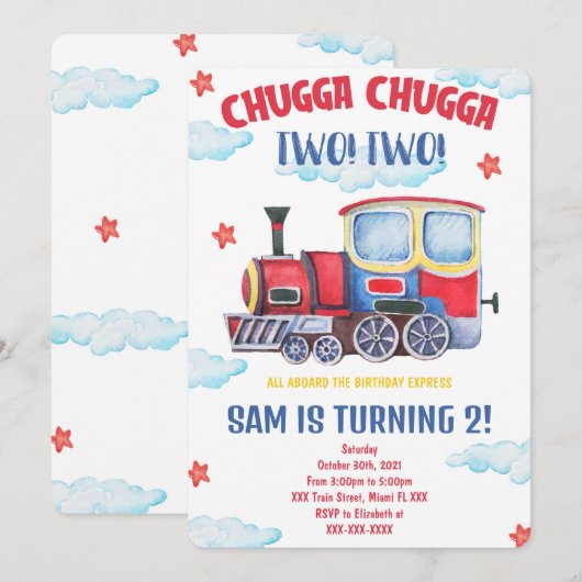 Treinuitnodigingen Kaart (Voorkant / Achterkant)