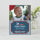 Treinverjaardag dank u kaart (Staand voorkant)