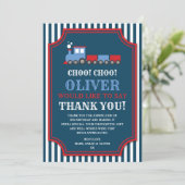 Treinverjaardag dank u kaart (Staand voorkant)