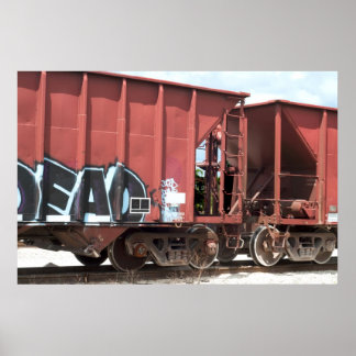 Treinwagens gekoppeld poster