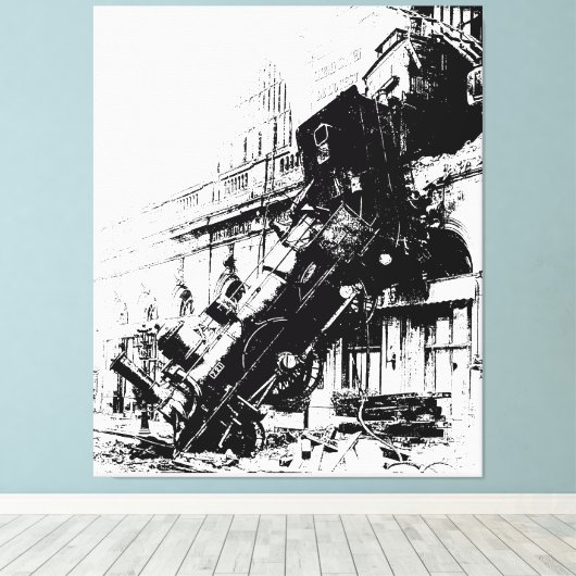 treinwrak Paris P&I Canvas Afdruk (Insitu (Houten vloer))