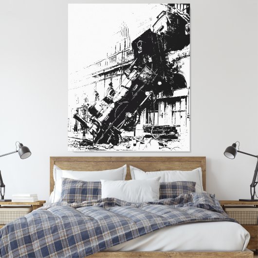 treinwrak Paris P&I Canvas Afdruk (Insitu (Slaapkamer))