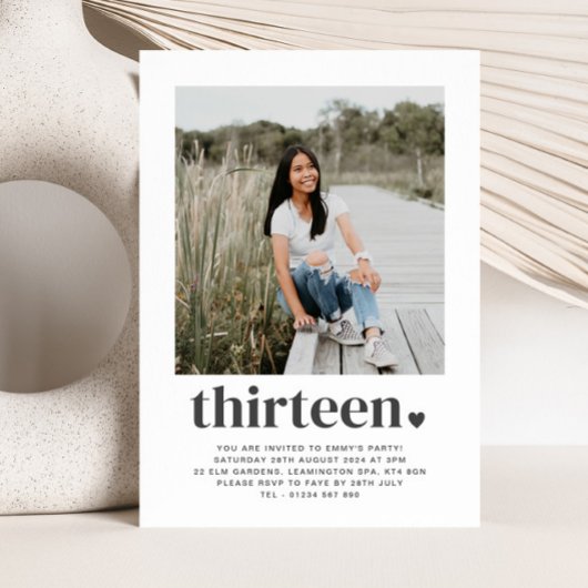 Treize Coeurs - Photo Carré Invitation Anniversair