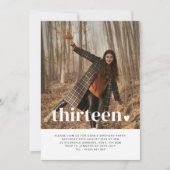 Treize Heart Photo Anniversaire Invitation (Devant)