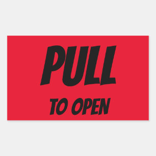 TREK AAN OPEN DEUR RECHTHOEKIGE STICKER