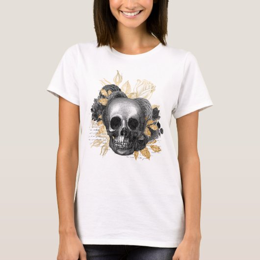 Trek een boeket van  rozen bladgoud t-shirt (Voorkant)