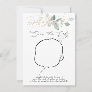 Trek het Baby Greenery Baby shower Game Kaart