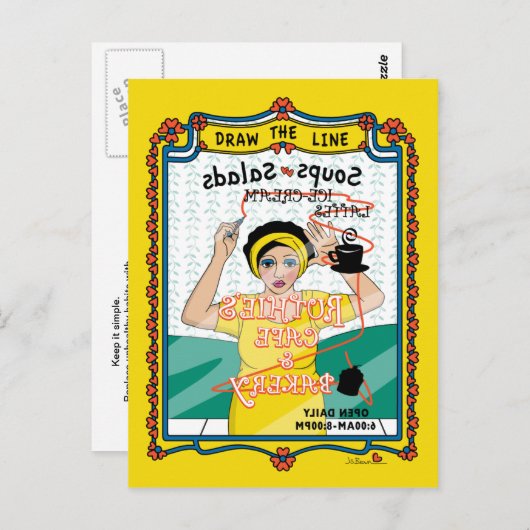 Trek het Line_B_ Briefkaart (Voorkant / Achterkant)