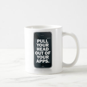 Trek je hoofd uit je apps. koffiemok
