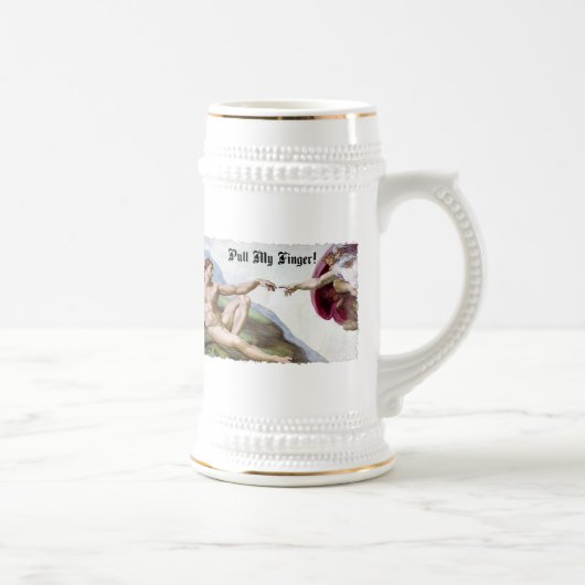 Trek mijn vinger naar Michelangelo Creation Fart H Bierpul (Rechts)