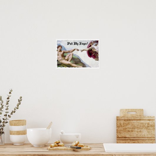 Trek mijn vingerkruik Humor Poster (Keuken)