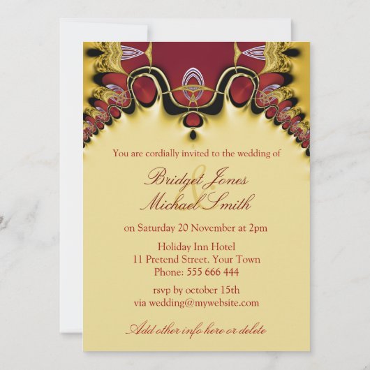 Trek Royale Satin Rouge+Creme Faire-part de mariag (Dos)