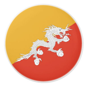 Trek van de keramische knop met vlag van Bhutan