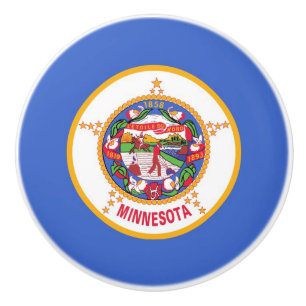 Trek van de keramische knop met vlag van Minnesota