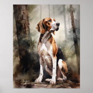 Trek Walker Coonhound Chien Art Imprimer Poster
