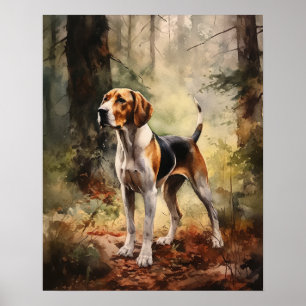 Trek Walker Coonhound Chien Art Imprimer Poster