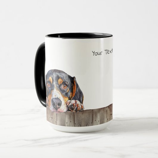 Trek Walker Coonhound Chien Mug (Devant gauche)