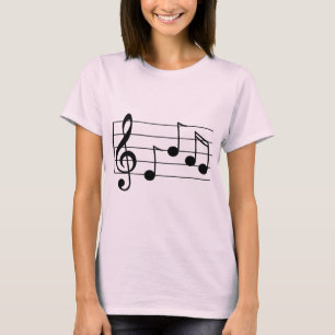 Trekbare spleten en personeel voor muzikale notati t-shirt