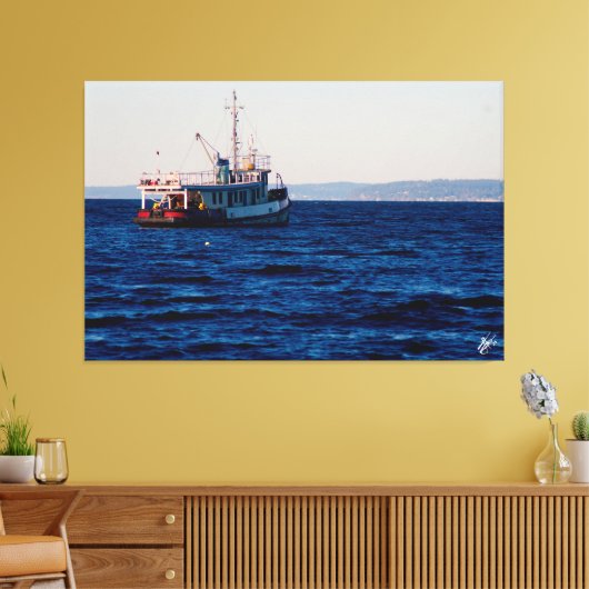Trekboot op Mutiny Bay #3 Canvas Afdruk (Insitu (Woonkamer))