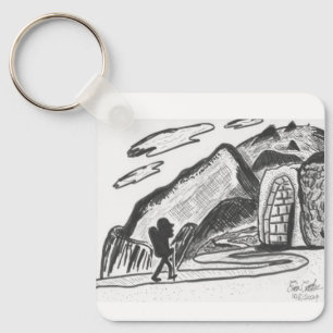 trekken en wandelen sleutelhanger