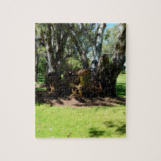 trekker bij de rivier, puzzel (Verticaal)