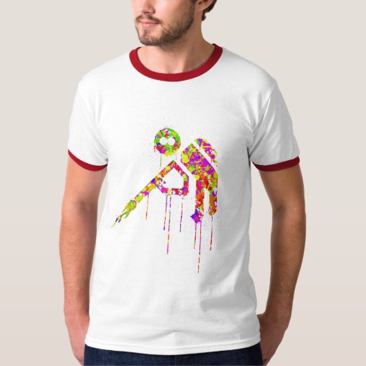 trekker gelukkig Multi-Splat T-shirt (Voorkant)