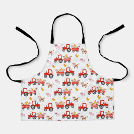 Trekker met landbouwhuisdieren schort