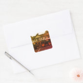 trekker vierkante sticker (Envelop)