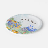 Trekkerpompoenblauw waterverf bord (Gekanteld)