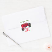 Trekkers zijn rood vierkante sticker (Envelop)