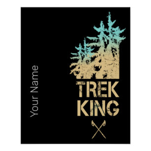Trekking and Hiking Outdoor  Forest Design Perfect Poster