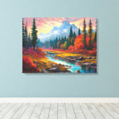 Trekking Herfst Japanse Fine Art Canvas Afdruk (Insitu (Houten vloer))