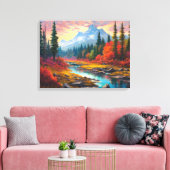 Trekking Herfst Japanse Fine Art Canvas Afdruk (Insitu (Woonkamer))