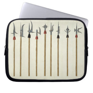 Trekstenen, speermessen, halberds en tussenschotte laptop sleeve