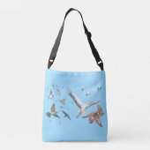 Trekvogels in de illustratie van de vlucht crossbody tas (Achterkant)