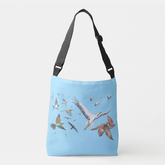 Trekvogels in de illustratie van de vlucht crossbody tas (Voorkant)