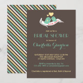 trekvogels Stripes Bridal Shower Invitation Kaart (Voorkant / Achterkant)