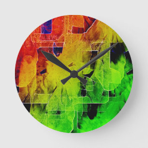 Trellis Abstract Art Wall Clock Round G g G Ronde Klok