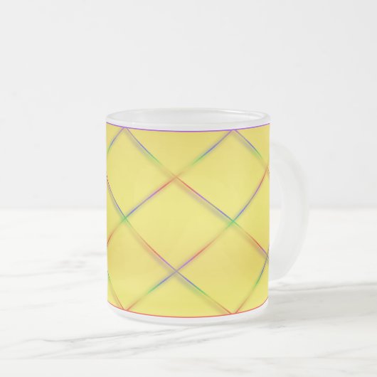 Trellis arc-en-ciel personnalisable Mug jaune (Devant droit)