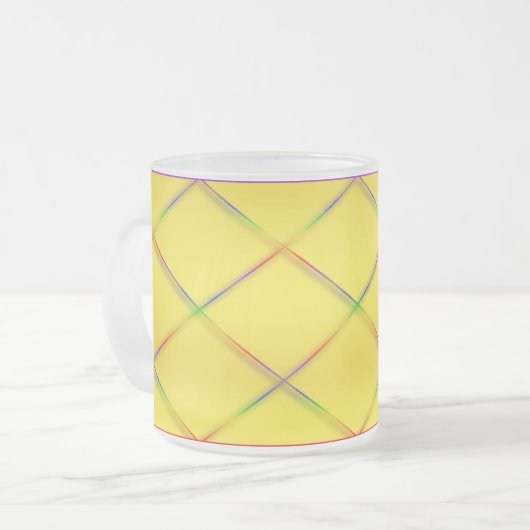 Trellis arc-en-ciel personnalisable Mug jaune (Devant gauche)