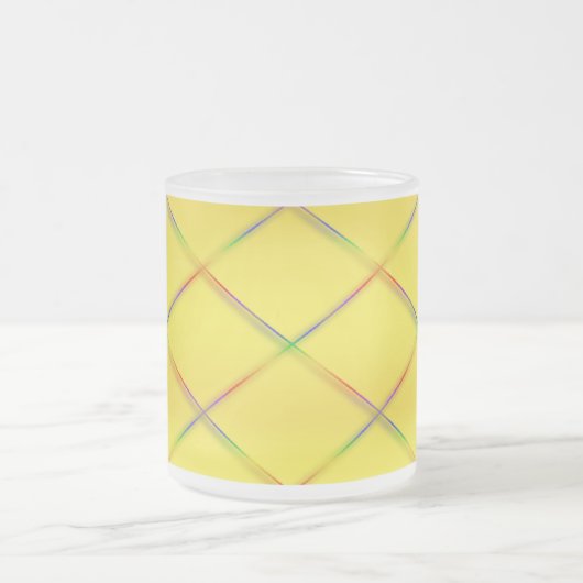 Trellis arc-en-ciel personnalisable Mug jaune (Centre)