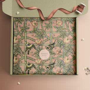 Trellis Birds William Morris Paarse Bloemen Tissuepapier