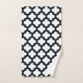 Trellis blanc et noir, treillis, Quatrefoil (Serviette à main)
