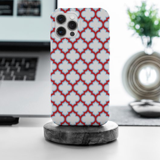 Trellis blanc et rouge, treillis, Quatrefoil
