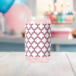 Trellis blanc et rouge, treillis, Quatrefoil