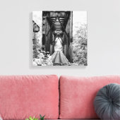 Trellis de train rural noir et blanc sur toile (Insitu(Salon))