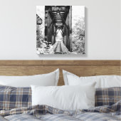 Trellis de train rural noir et blanc sur toile (Insitu(Chambre))